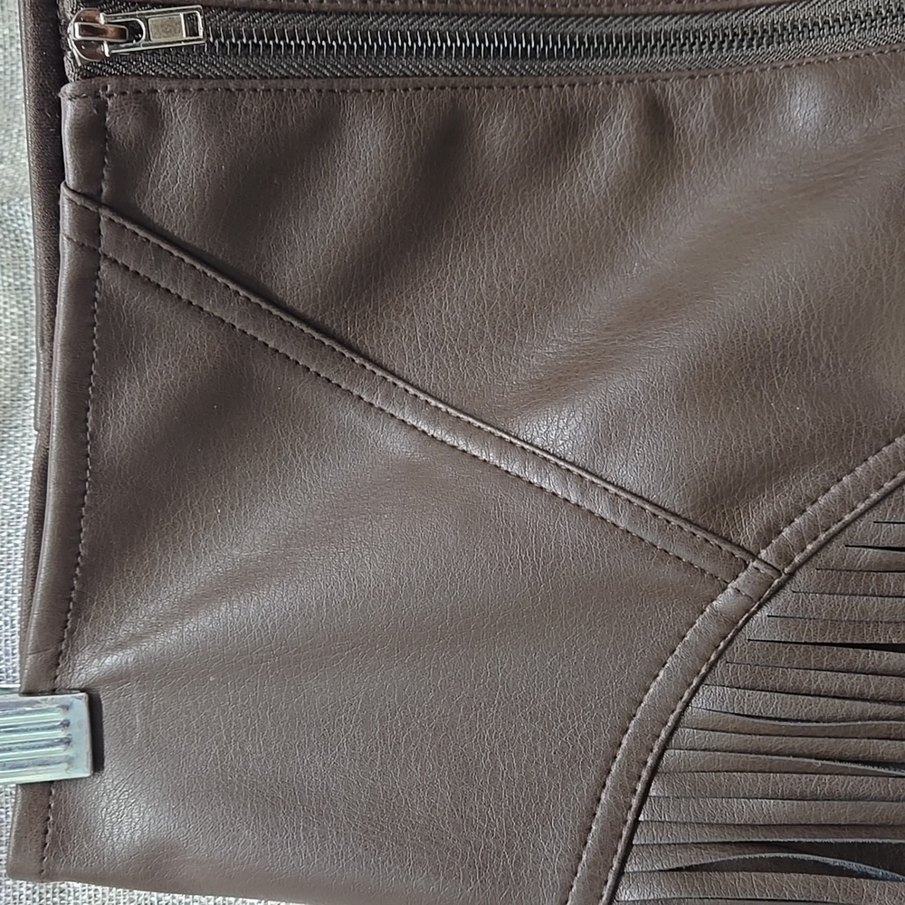 Superdown, Skirt, NWOT, Fringe, Zipper, Fully Lined, Faux Leather, XXS, Brown - Picture 11 of 11